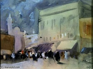 A Market Scene In Karachi — Hercules Brabazon Brabazon, Impressionism