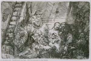 The Circumcision In The Stable — Rembrandt Van Rijn, Dutch Golden Age