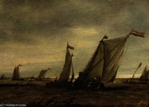 Fishing Boats In Choppy Waters — Abraham Hendricksz. Van Beyeren, Baroque