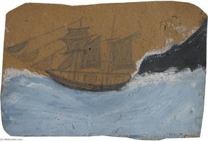 Schooner On A Blue Sea — Alfred Wallis