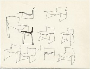 Knoll Handerchief Chair Sketches — Massimo Vignelli, Vignelli Associates, Minimalism