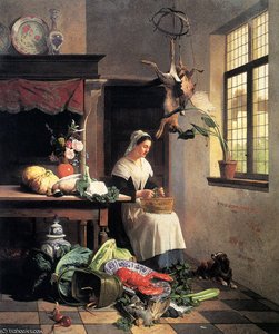 a maid in the kitchen