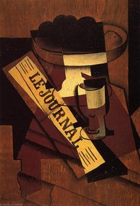 Fruit Dish, Glass And Newspaper — Juan Gris