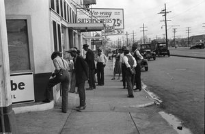 Applicants Waiting For Jobs In Front Of Fera Offices — Benjamin Shahn