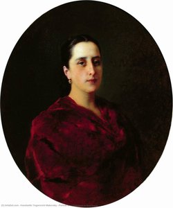 Portrait Of An Unknown In Red Dress — Konstantin Yegorovich Makovsky