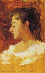 Bust Of A Young Girl — Silvestro Lega, Impressionism