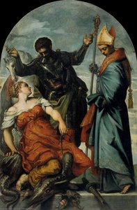 St Louis, St George, And The Princess — Jacopo Tintoretto, Baroque Drama