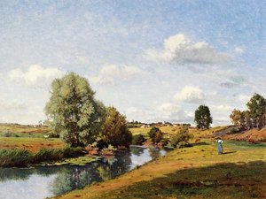 The River Saone Near Grignancourt — Jean Ferdinand Monchablon
