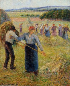Haymaking At Eragny. — Camille Pissarro