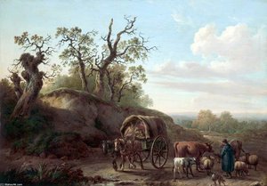 Landscape With Horses And Figures — George Morland