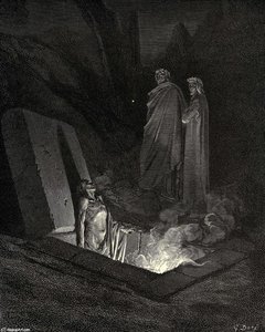 The Inferno, Canto 10, Lines 40-42. He, Soon As There I Stood At The Tomb’s Foot, Ey’d Me A Space, Then In Disdainful Mood Address’d Me. “say, What Ancestors Were Thine” — Paul Gustave Doré, Baroque