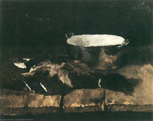 Wild duck and enamel pot