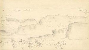 Sketch Of Mountain Landscape With Native Indians — Nicholas Roerich