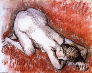 Kneeling Nude — Edgar Degas, Impressionist Painting