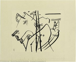 Drawing For Komposition Iv — Wassily Wassilyevich Kandinsky, Abstract Expressionism