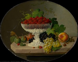 Still Life With Strawberries In A Compote — Severin Roesen