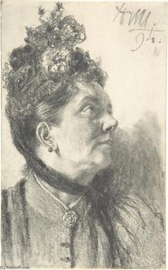 Woman With A Crushed Velvet Hat — Adolph Von Menzel