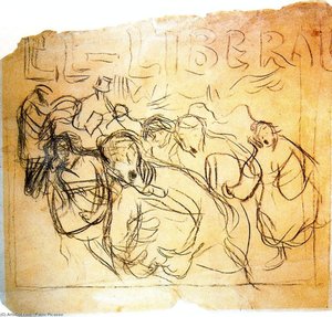Uno De Los Esbozos Para El Cartel Del Diario El Liberal — Pablo Picasso