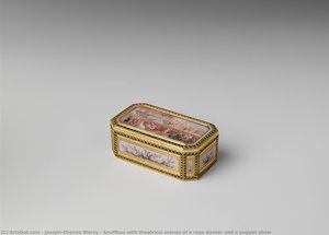 Snuffbox With Theatrical Scenes Of A Rope Dancer And A Puppet Show — Joseph Etienne Blerzy