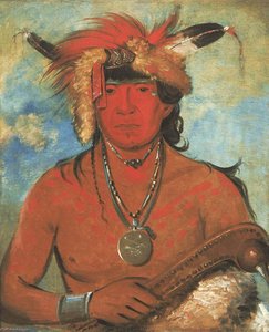 Háh Je Day Ah' Shee, Meeting Birds, A Brave — George Catlin