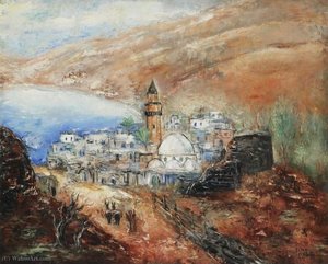 Tiberias With Lake — Reuven Rubin