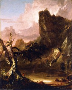 Imaginary Landscape With Towering Outcrop — Thomas Cole