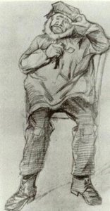 Orphan Man, Wearing A Blouse, Sitting With Pipe — Vincent Willem Van Gogh