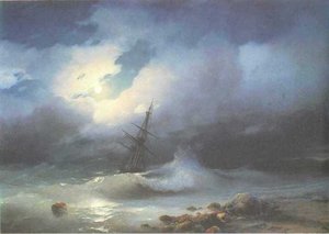 Rough Sea At Night — Ivan Konstantinovich Aivazovsky