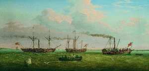 Three Paddle Steamers in Hull Roads ('Kingston', 'Prince Frederick' and 'Calder')