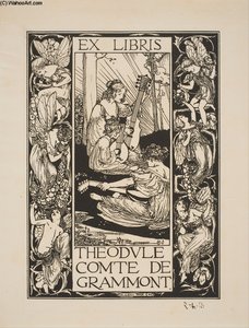 Book-plate Of Theodule, Count Of Grammont — Robert Anning Bell
