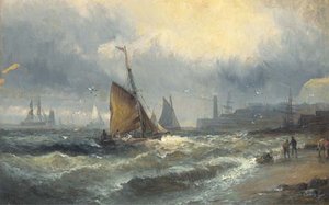 Fishing Boats Running Into A Channel Port On The Tide — William A. Thornley (thornbery)