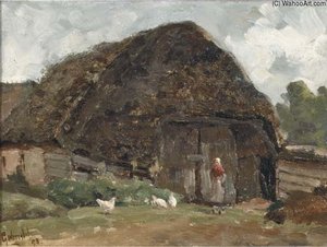 A Farm-shed Amongst Trees — Paul Joseph Constantine Gabriel