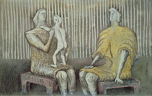Two Women With A Child — Henry Moore