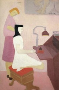 Two Figures At Desk — Milton Avery