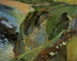 Flutist On The Cliffs — Eugène Henri Paul Gauguin