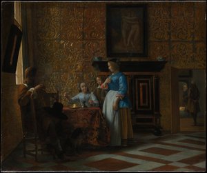 Leisure Time In An Elegant Setting — Pieter De Hooch