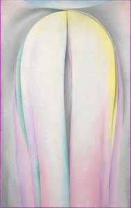 Grey Line With Lavender And Yellow — Georgia O'keeffe
