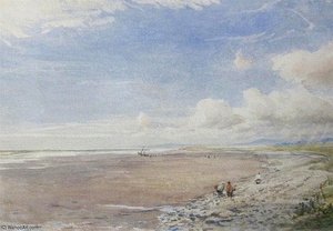 Beach Scene At Morfa Bychan — Thomas Collier