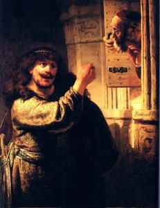 Samson Menacant Son Beau Pere, Berlin — Rembrandt Van Rijn, Dutch Golden Age
