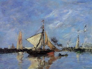 Trouville, The Jettys, High Tide — Eugène Louis Boudin
