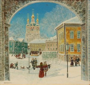Moscow Townscape Scene — Arnold Borisovich Lakhovsky