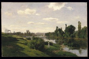 The River Seine At Mantes — Charles-françois Daubigny