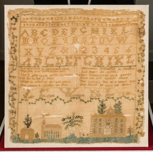Richmond Theatre Fire Needlework Sampler — Sally Washington Clark, Contemporary Realism