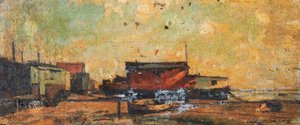 Houseboats At Milton, No.14 — Edward Robert King