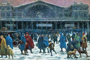 The Gare De L'est In Snow — Maximilien Luce