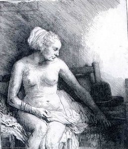 Femme Nue Avec Un Chapeau, Louvre — Rembrandt Van Rijn