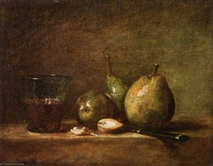Pears, Walnuts And Glass Of Wine — Jean-baptiste-siméon Chardin, Dutch Golden Age
