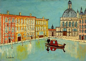 Venice - Canal Scene With A Church — Louis Vivin, Post-impressionism