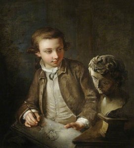 A Boy Drawing From The Antique — Philippe Mercier