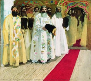 Waiting for the Tzar. Sketch for an unrealized painting